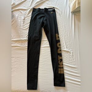 Nike Black and Gold Leggings